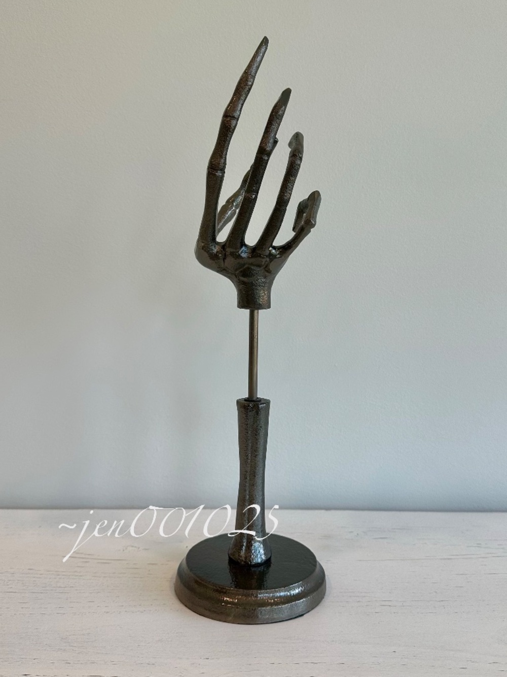 Skeleton Hand Adjustable Taper Candle Holder Aluminum Black - Threshold - Picture 11 of 13